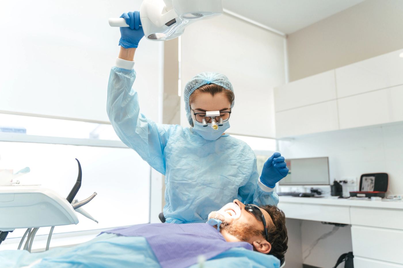 A relaxed dental patient